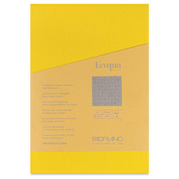 Fabriano Ecoqua Plus Glue-Bound Notebook - Yellow, 5-4/5" x 8-1/4", Dot Grid, front cover