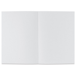 Fabriano Ecoqua Plus Glue-Bound Notebook - Navy, 5-4/5" x 8-1/4", Dot Grid, open