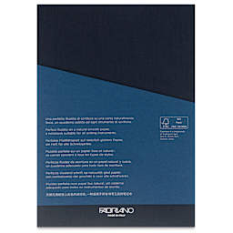 Fabriano Ecoqua Plus Glue-Bound Notebook - Navy, 5-4/5" x 8-1/4", Dot Grid, back cover