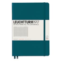 Leuchtturm1917 Squared Hardbound Notebook - Pacific Green, 5-3/4" x 8-1/4"