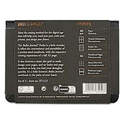 Leuchtturm1917 Bullet Journal Pocket Edition, Pkg of 3, back of packaging