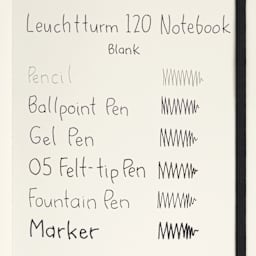 Leuchtturm1917 Edition 120G Notebooks, swatch of pen marks on blank paper