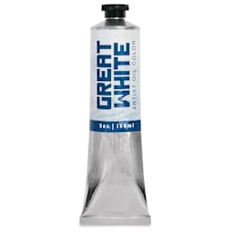 Great White Artist Oil Paint - White, 150 ml Tube front