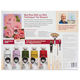 Bob Ross Grab and Go Floral Paint Kit - Playful Pink Roses back of package