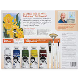 Bob Ross Grab and Go Floral Paint Kit - Sunny Yellow Iris back of package