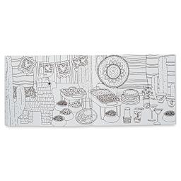 Pies, Fries, and Ice Cream: A Delicious Coloring Book for Food Lovers - Buffet spread of dishes