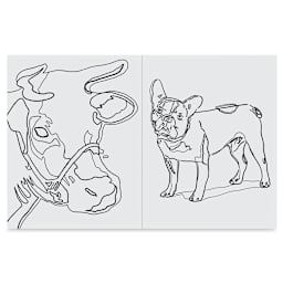 Andy Warhol Coloring Book - Inside spread showing cow and dog
