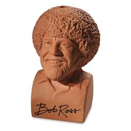 Chia Pet Bob Ross - angled view of figurine without seeds