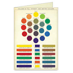 Cavallini Color Wheel Boxed Note Cards and Envelopes - Set of 8, colors in full intensity and grayed colors card cover design