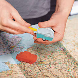 Fred Happy Camper Eraser and Sharpener Set (pencil sharpener in use)