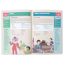 The Savvy Job-Hopper's Guide to Choosing a Career (page examples, clown and court stenographer)