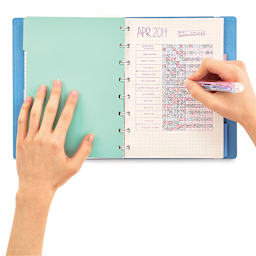 Ooly Color Click Mini 6-in-1 Ballpoint Pen, Open notebook