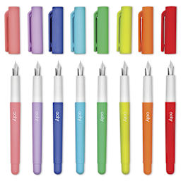 Ooly Color Write Fountain Pens, Set of 8, caps off