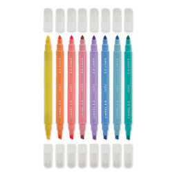 Ooly Pastel Liners Dual Tip Markers (markers with caps off)