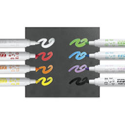 Ooly Vivid Pop! Water-Based Paint Marker Set - Primary, Set of 8, swatches