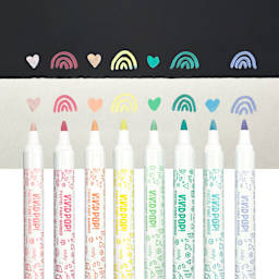Ooly Vivid Pop! Water-Based Paint Marker Set - Pastel, Set of 8, swatches