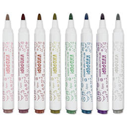 Ooly Vivid Pop! Water-Based Paint Marker Set - Metallic, Set of 8, caps off