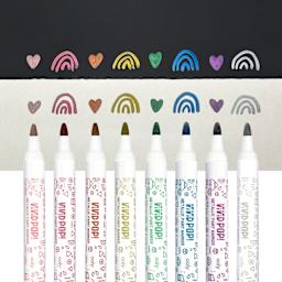 Ooly Vivid Pop! Water-Based Paint Marker Set - Metallic, Set of 8, swatches