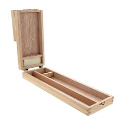 Artist's Easel Brush Boxes Long - 14" x 4.5" x 1-7/8" - Natural Hardwood