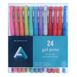 Gel Pen Set 24-Color Neon, Pastel & Metallic Set