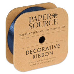 Paper Source Satin Ribbon - Night, 1" x 10 yds, side of package