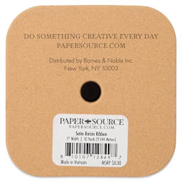 Paper Source Satin Ribbon - Raisin, 1" x 10 yds, back of package