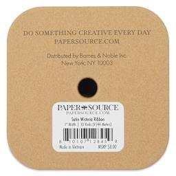 Paper Source Satin Ribbon - Wisteria, 1" x 10 yds, back of package