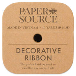 Paper Source Satin Ribbon - Antique Gold, 1" x 10 yds, front of package