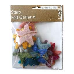 Handmade Garlands Felt Stars - 4.9 ft.