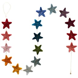 Handmade Garlands Felt Stars - 4.9 ft.