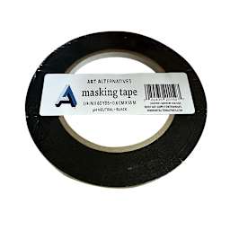 pH Neutral Black Masking Tape 1/4" x 60 yds. Roll - 3" Core