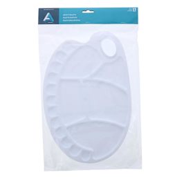 17-Well Palette with Thumb Hole White Plastic , 12 Color Wells - Peggable