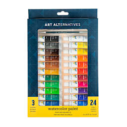 Art Alternatives Economy Watercolor Paint Set, 12ml Tubes, 24-Color Set