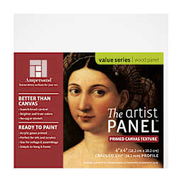 Ampersand Art Artist Panel, Canvas Texture, Cradled, 1-1/2 in Profile, 4 in x 4 in