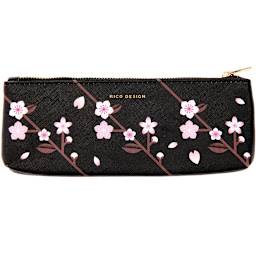 Pencil Cases Sakura Flowers - Black