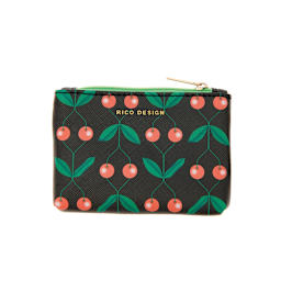 Zipper Pouches Small - Cherries, Black