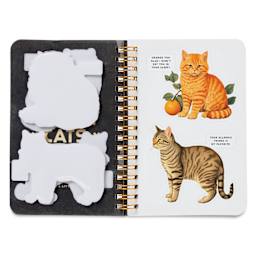 Moody Cats Sticker Book, open