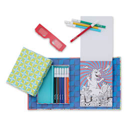 Tiger Tribe Sci-Fi Fun 3D Coloring Set (Coloring book, markers and pair of 3D glasses)