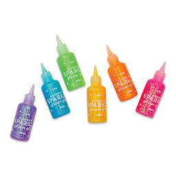 Ooly Rainbow Sparkle Glitter Glue, six bottles