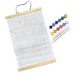 Paint-By-Number Canvas Kit, Tiger Eyes, kit contents