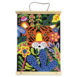 Paint-By-Number Canvas Kit, Tiger Eyes, finished canvas kit