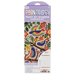Ooly Paintology Paint-By-Number Canvas Kit - Blue Birds, front of packaging