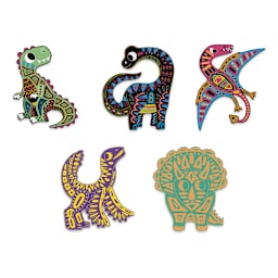 Janod Dinosaur Cut-Outs Scratch Art Kit