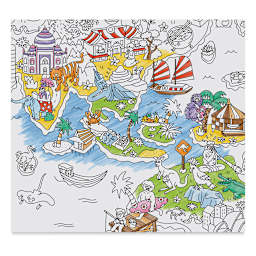 Omy Atlas Giant Coloring Poster (smaller section partially colored)