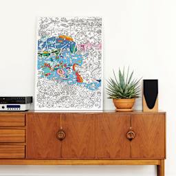 Omy Ocean Giant Coloring Poster (poster displayed on table)