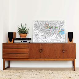 Omy USA Map Giant Coloring Poster (leaning on wall)