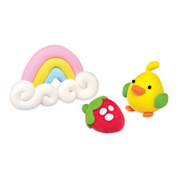 Ooly Creatibles Air Dry Clay Kit, rainbow, strawberry and baby chick