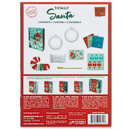 Box CanDIY Totally Santa Make Your Own Gnome Village Ornament Kit, back of the packaging. 