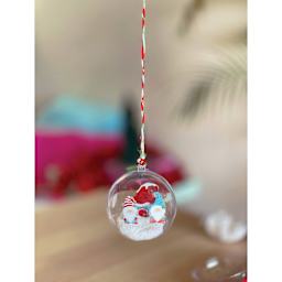 Box CanDIY Totally Santa Make Your Own Gnome Village Ornament Kit, sample of finished ornament. 