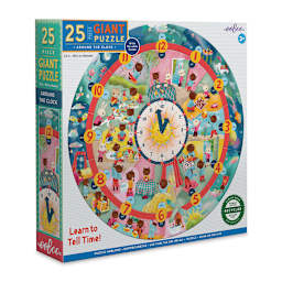 Eeboo Around the Clock 25 Piece Puzzle, front packaging